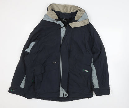 Unisex Adults UK Size S Outdoor Scene Blue Parka Coat