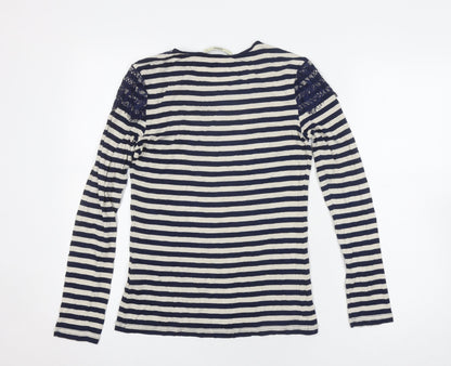 Womens UK Size S Oasis Blue Basic T-Shirt