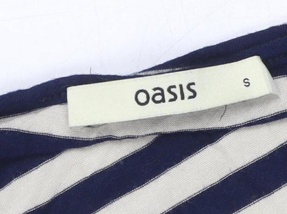 Womens UK Size S Oasis Blue Basic T-Shirt