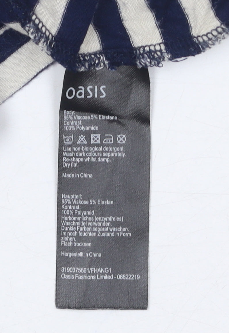 Womens UK Size S Oasis Blue Basic T-Shirt