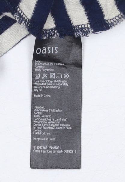 Womens UK Size S Oasis Blue Basic T-Shirt