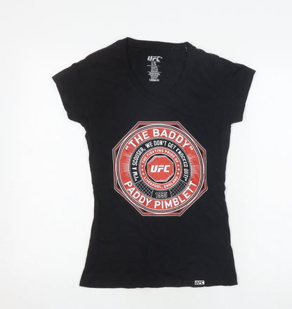Womens UK Size S UFC Black  T-Shirt