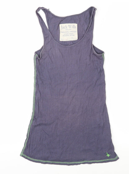 Jack Wills Women's Purple Tank - Size 10, 100% Cotton