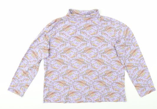 Lands' End Women's Multicoloured Paisley Turtleneck Tunic Size M