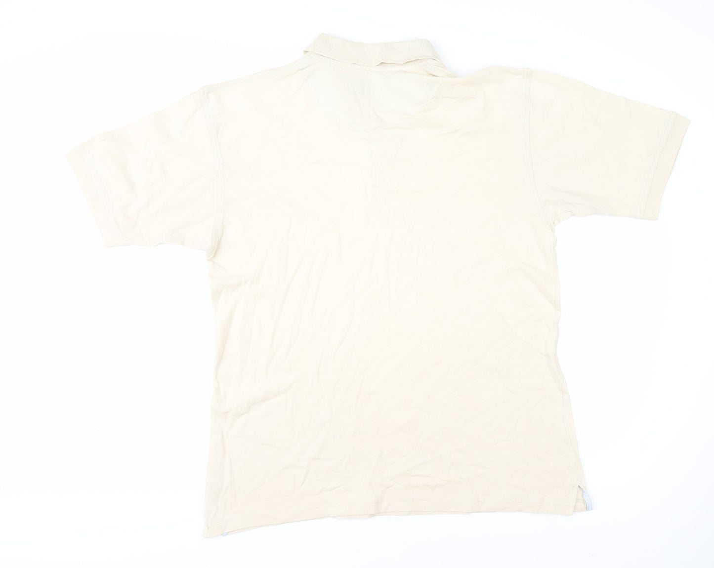 Wolsey Men's Beige Polo Shirt L Cotton Short Sleeve