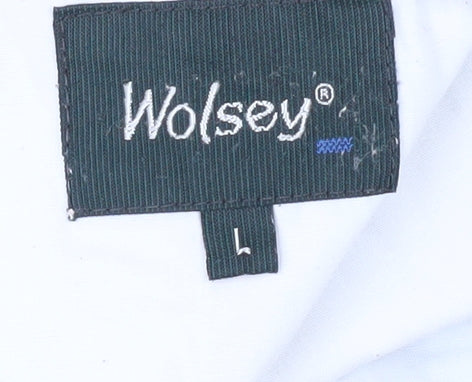 Wolsey Men's Beige Polo Shirt L Cotton Short Sleeve