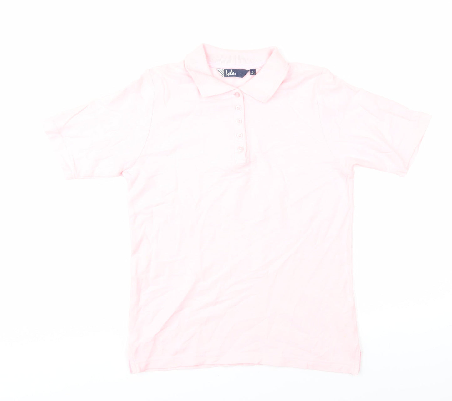 Womens UK Size 10 Isle Pink Basic Polo