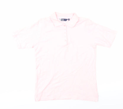 Womens UK Size 10 Isle Pink Basic Polo