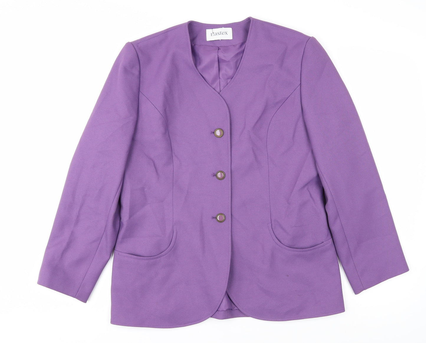 Eastex Women Purple Blazer Size 12 Lined Spring
