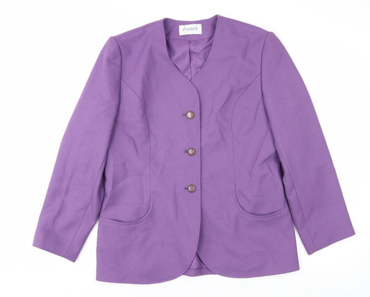 Eastex Women Purple Blazer Size 12 Lined Spring