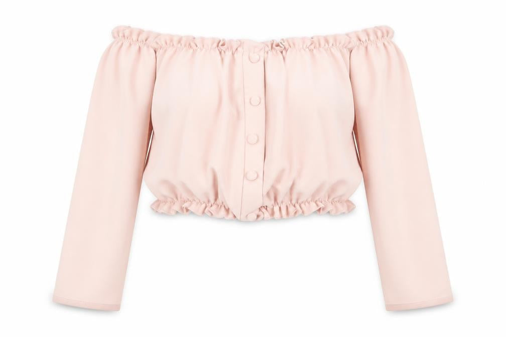 Womens UK Size 10 New Look Pink Cropped Blouse