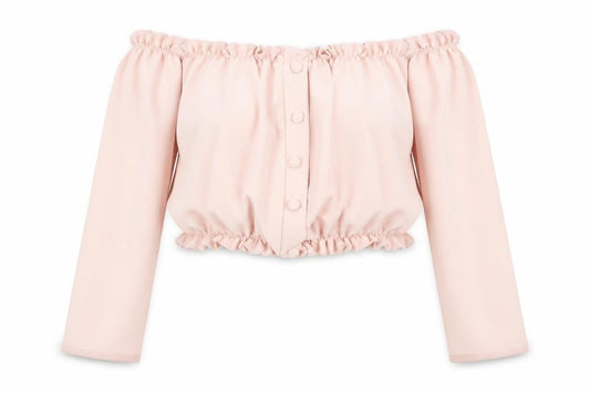 Womens UK Size 10 New Look Pink Cropped Blouse