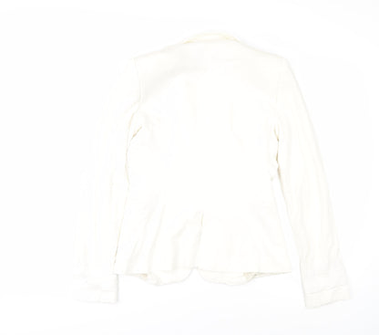 Zara Women Ivory Suit Jacket Size 6 Slim Fit