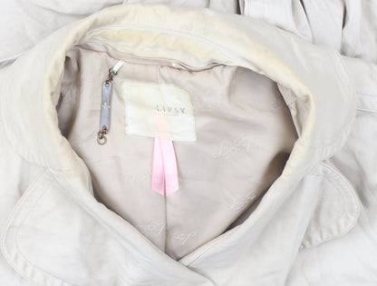 Womens UK Size 10 Lipsy Beige Trench Coat
