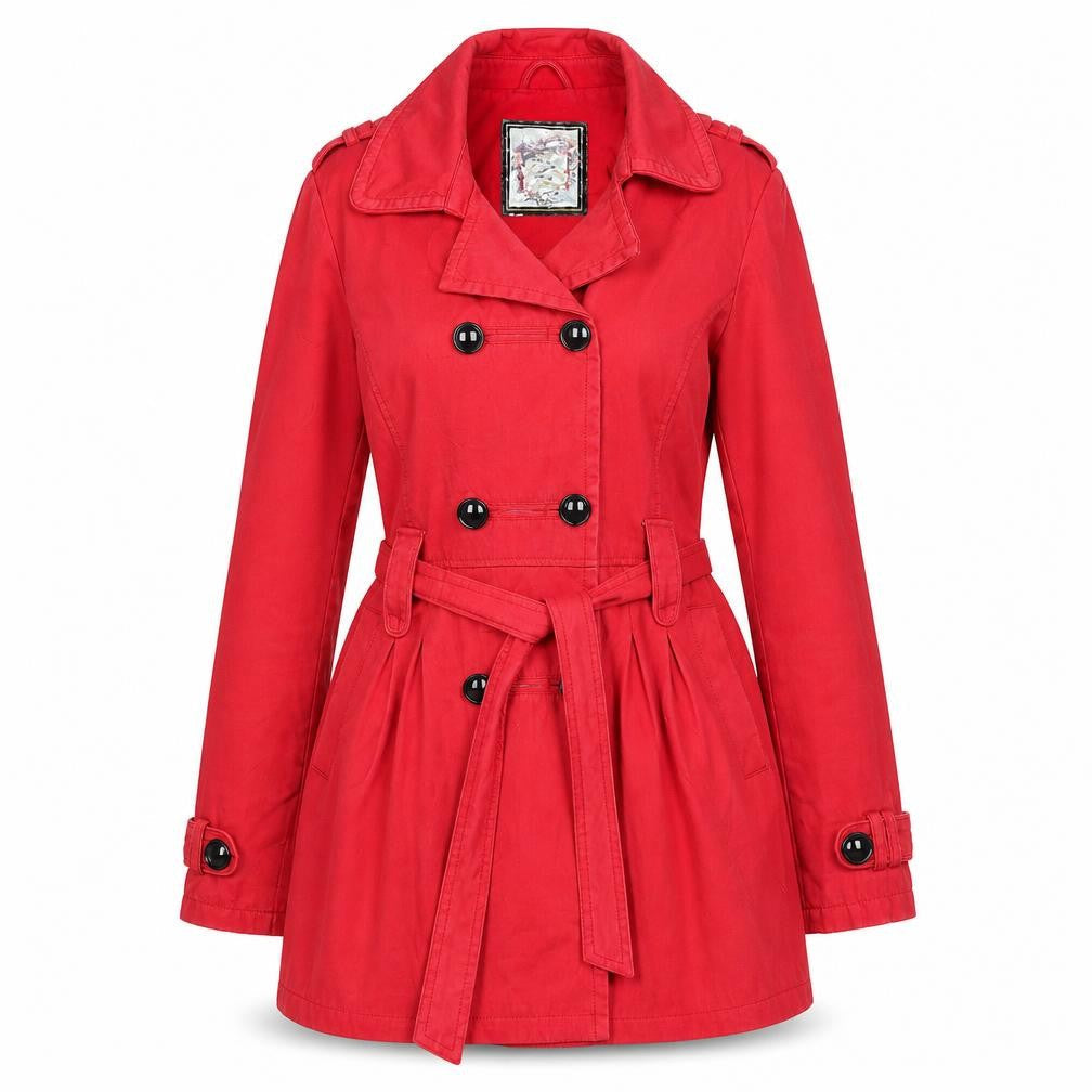 Womens UK Size 12 New Look Red Trench Coat