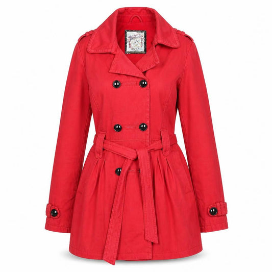 Womens UK Size 12 New Look Red Trench Coat