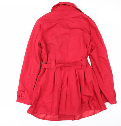 Womens UK Size 12 New Look Red Trench Coat