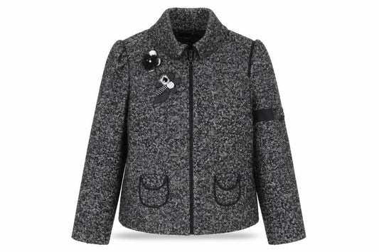 GIVe Women's Black Wool Biker Jacket - Size 5