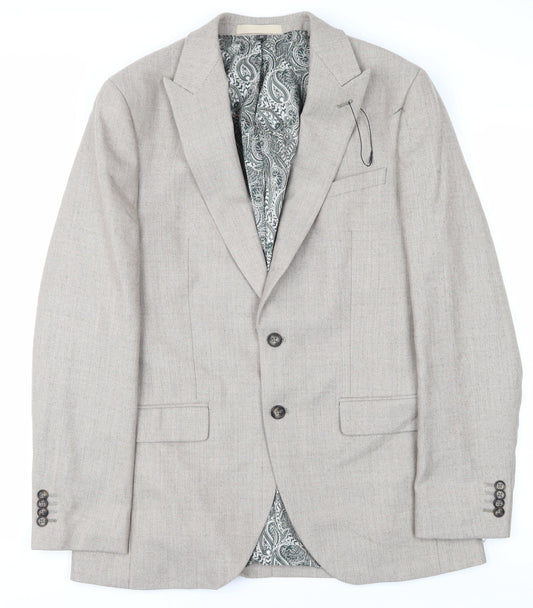 Mens UK Size 40 Marks and Spencer Regular Beige Suit Jacket