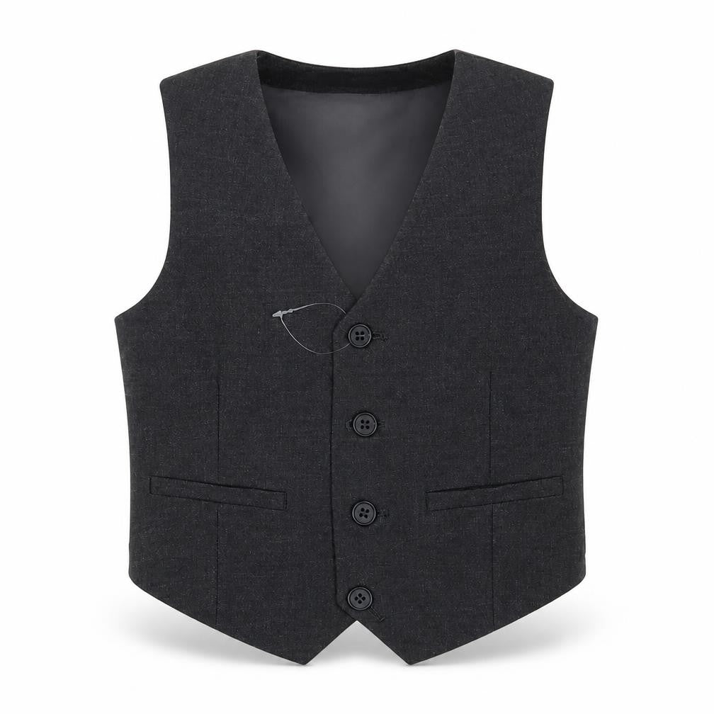 Front view of Marks & Spencer boys’ grey waistcoat, 3-4 years, formal