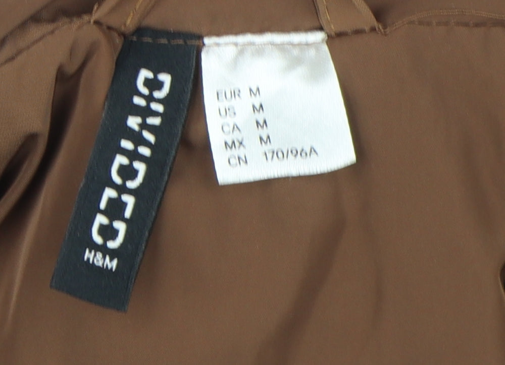H&M Brown Unisex Waistcoat M Polyester Puffer