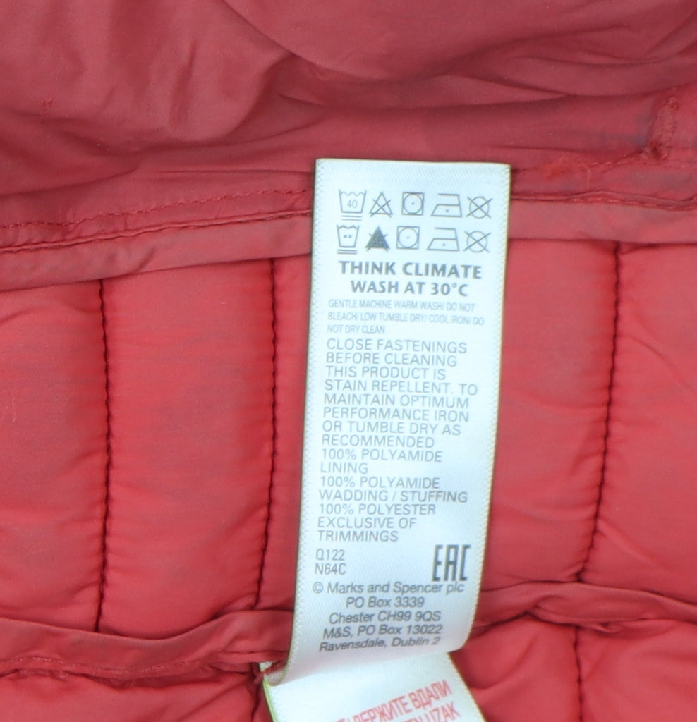 Marks and Spencer Boys Red Puffer Jacket 13-14 Years