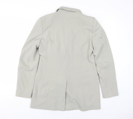 H&M Women's Grey Double Breasted Blazer Size 8