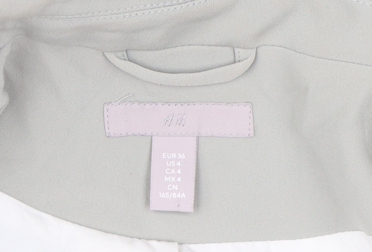 H&M Women's Grey Double Breasted Blazer Size 8