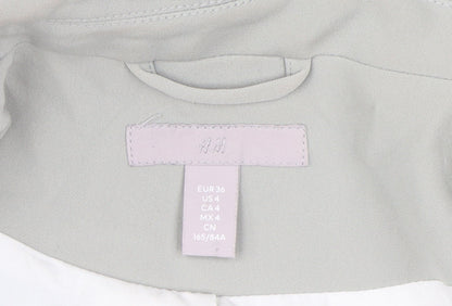 H&M Women's Grey Double Breasted Blazer Size 8