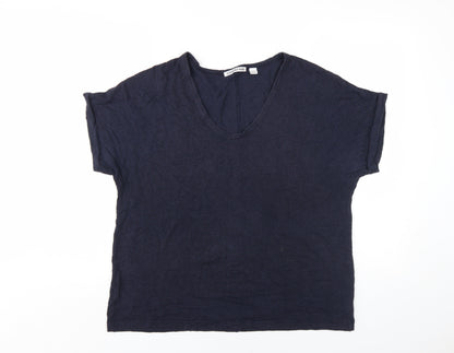 Womens UK Size L Country Road Blue Basic T-Shirt