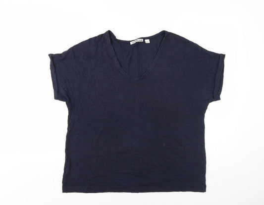 Womens UK Size L Country Road Blue Basic T-Shirt