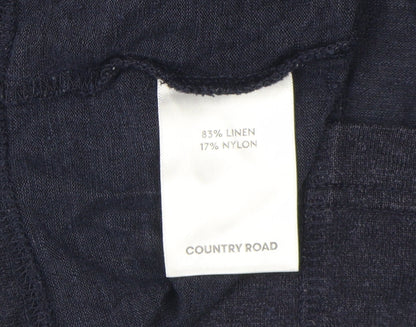 Womens UK Size L Country Road Blue Basic T-Shirt