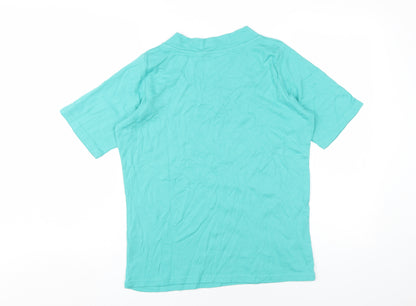 Womens UK Size M Isle Green Basic T-Shirt