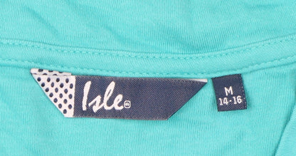 Womens UK Size M Isle Green Basic T-Shirt