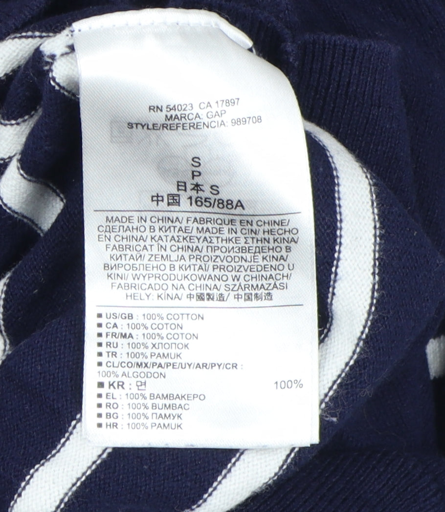 Gap Women's Blue Striped Pullover Hoodie Size S