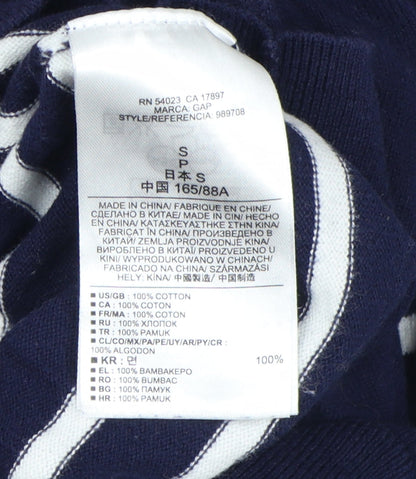 Gap Women's Blue Striped Pullover Hoodie Size S