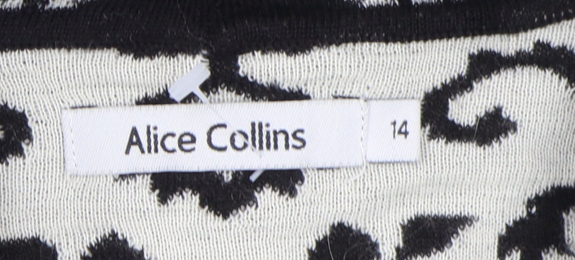 Womens UK Size 14 Alice Collins Black Cardigan Jumper