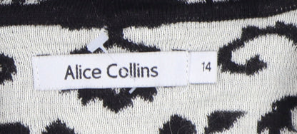 Womens UK Size 14 Alice Collins Black Cardigan Jumper