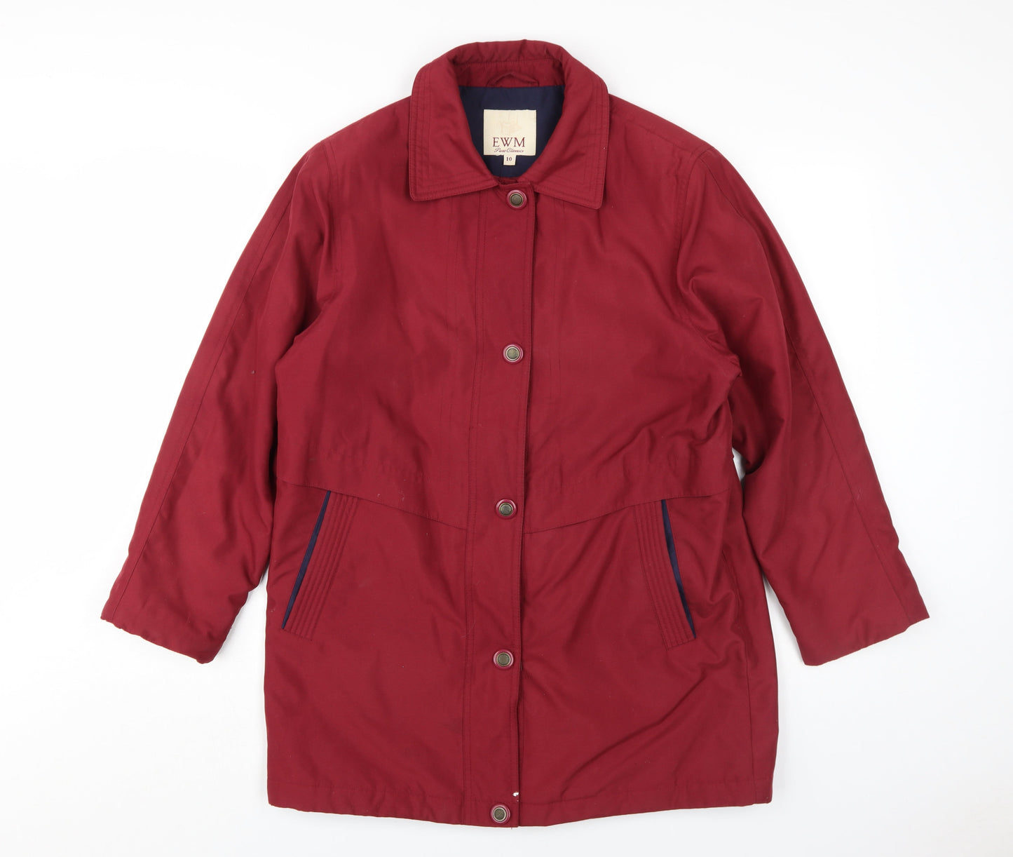 Womens UK Size 10 EWM Red Overcoat