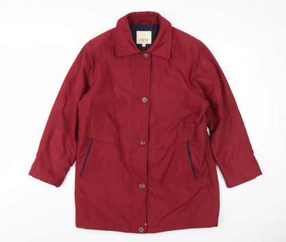 Womens UK Size 10 EWM Red Overcoat