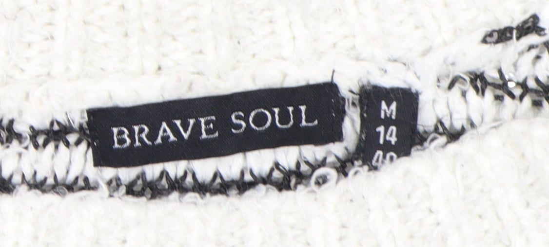 Womens UK Size 14 Brave Soul White Pullover Jumper