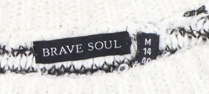 Womens UK Size 14 Brave Soul White Pullover Jumper