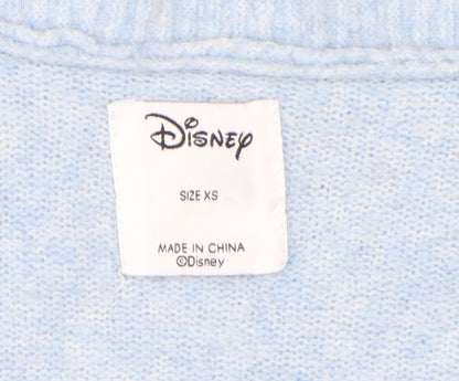 Disney Stitch Women's Blue Cardigan XS Casual Knitwear