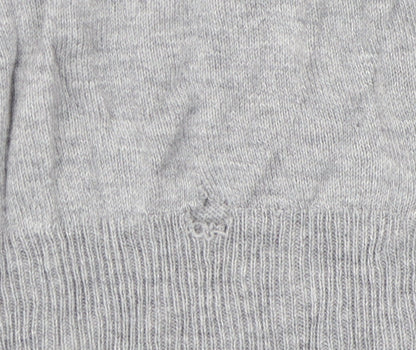 Zara Unisex Grey V-Neck Silk Cotton Pullover Jumper L