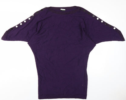 Jaeger Women's Purple Dolman Sleeve Dress S