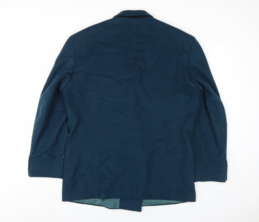Burton Men's Blue Wool Blazer 40S Double-Breasted