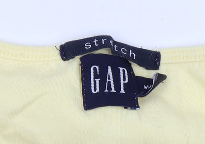 GAP Women Yellow M Basic Crew Neck T-Shirt