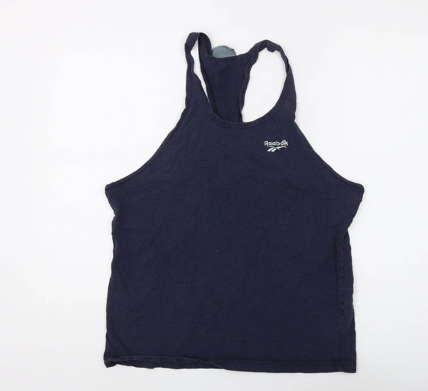 Unisex Adults UK Size L Reebok Blue Basic Tank