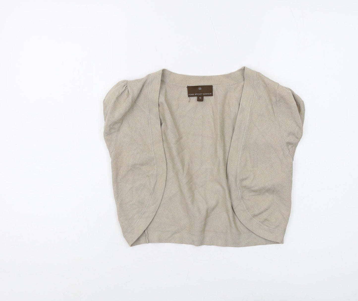 Womens UK Size 10 Fenn Wright Manson Beige Shrug Jumper