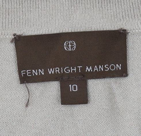 Womens UK Size 10 Fenn Wright Manson Beige Shrug Jumper